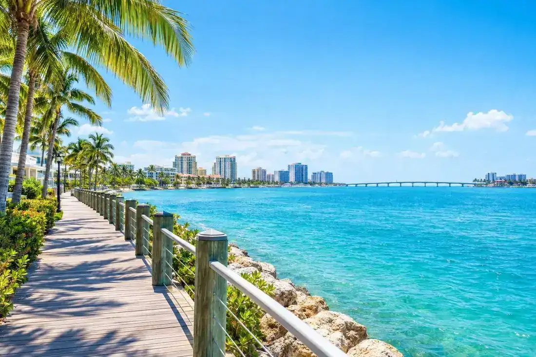 The Palm Beaches coastline, Florida