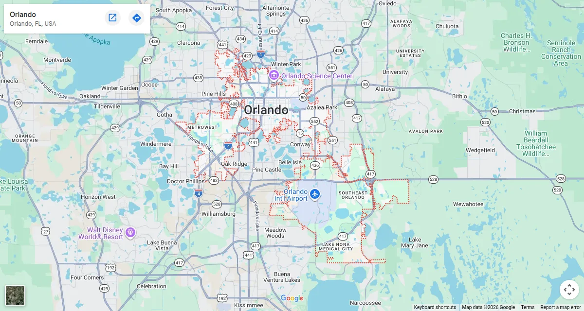 Map of Orlando, Florida