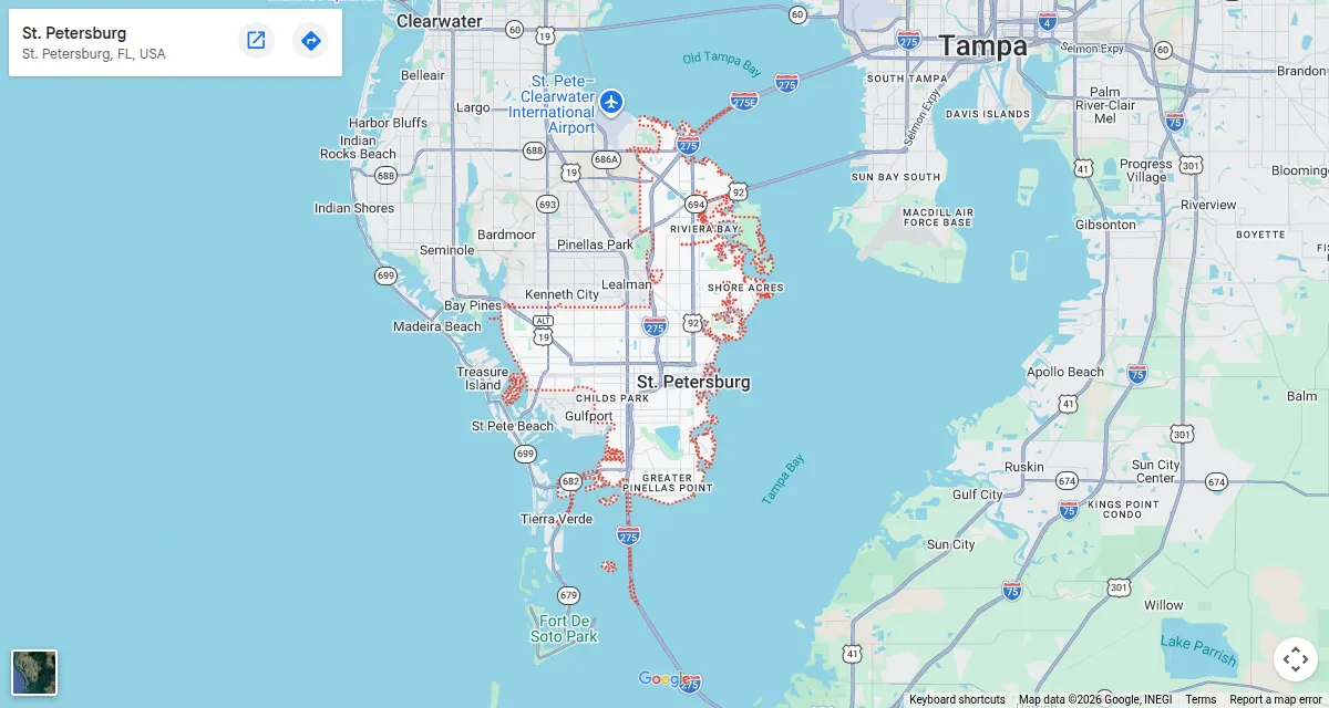 Map of St. Petersburg, Florida