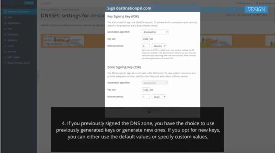 Configuring DNSSEC for a Domain 02