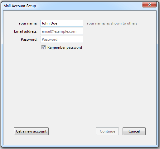 Access from Mozilla Thunderbird 03